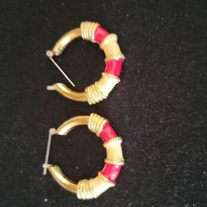 Vintage Katherine K. Pierced hoop earrings.